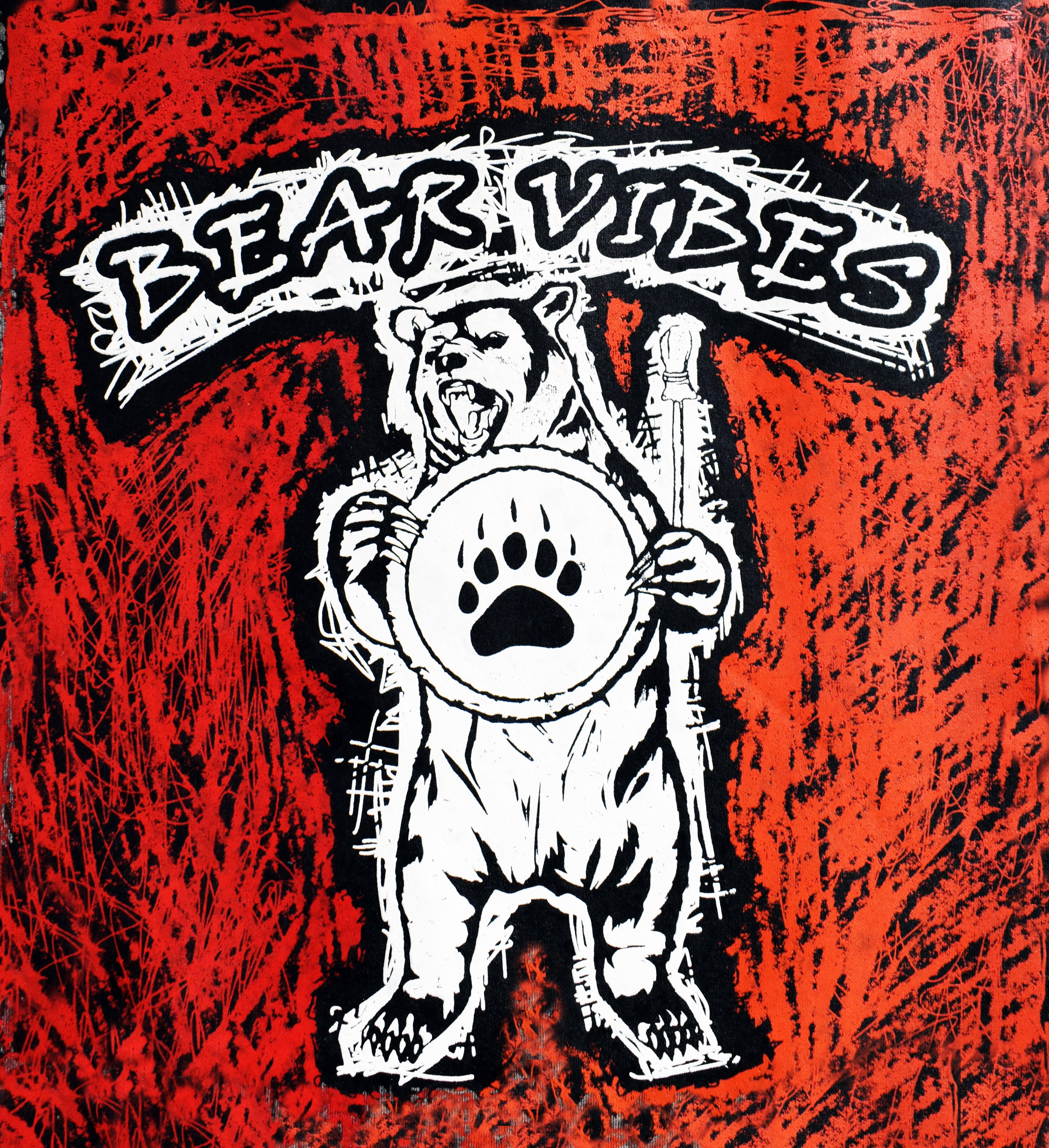 Bear vibes playing the drum - Hoodie