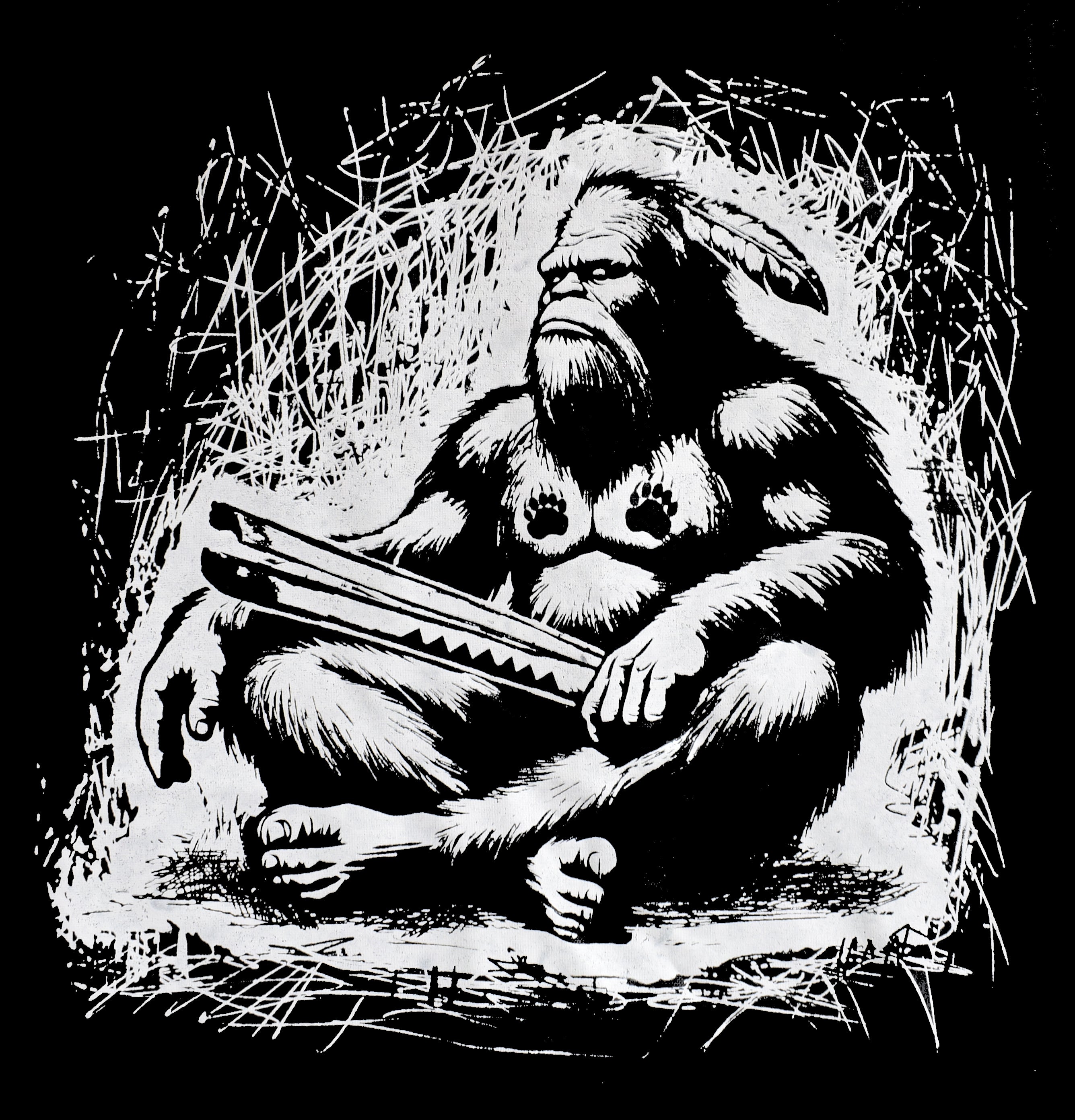 Sasquatch in meditation with clapper stick - Hoodie