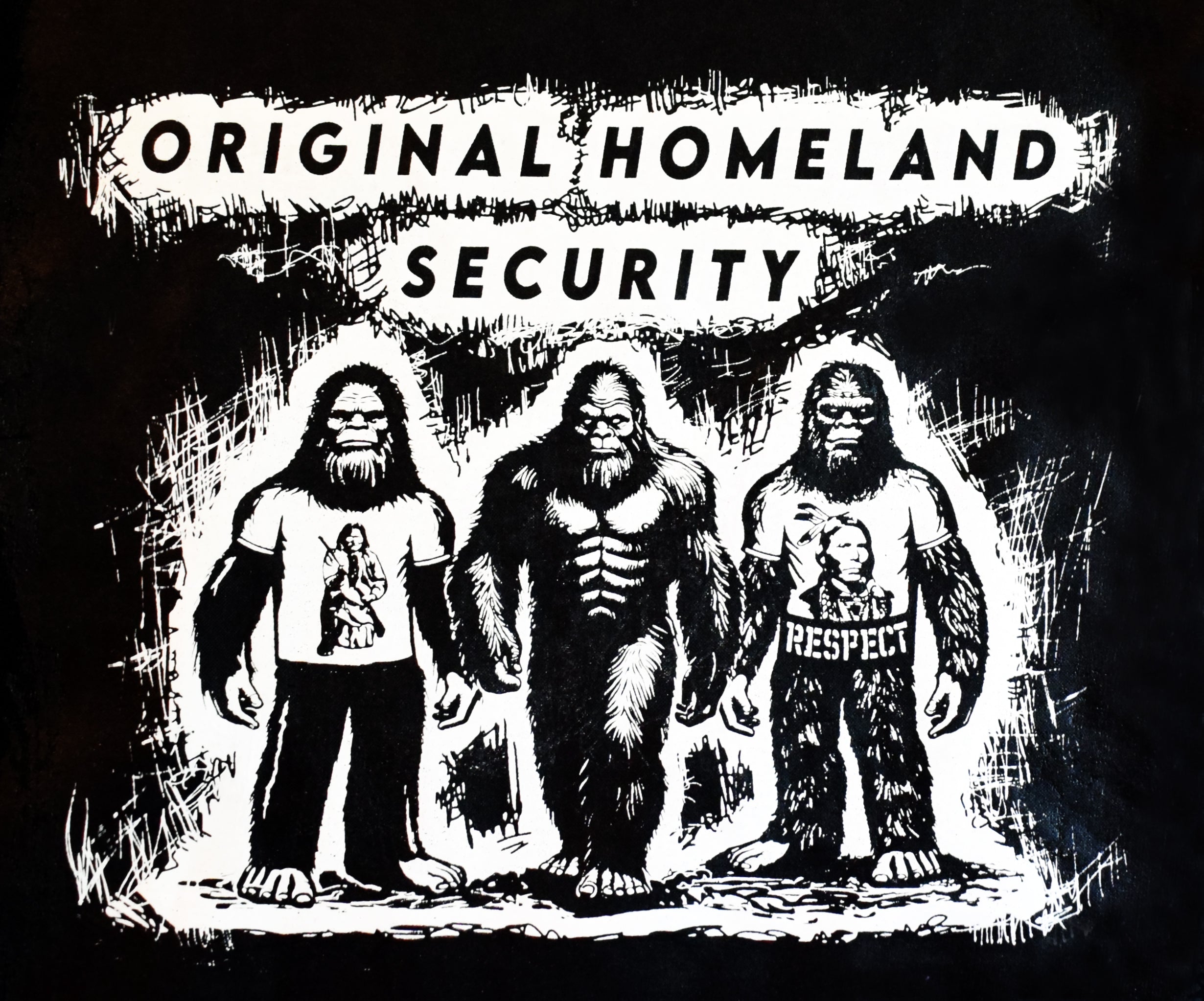 Original homeland security with three Sasquatches - Hoodie
