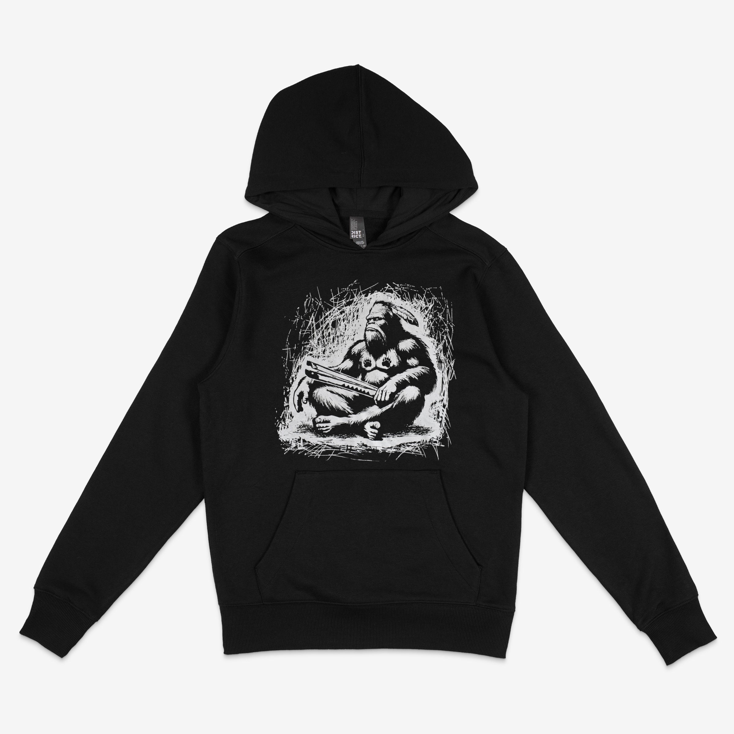 Sasquatch in meditation with clapper stick - Hoodie