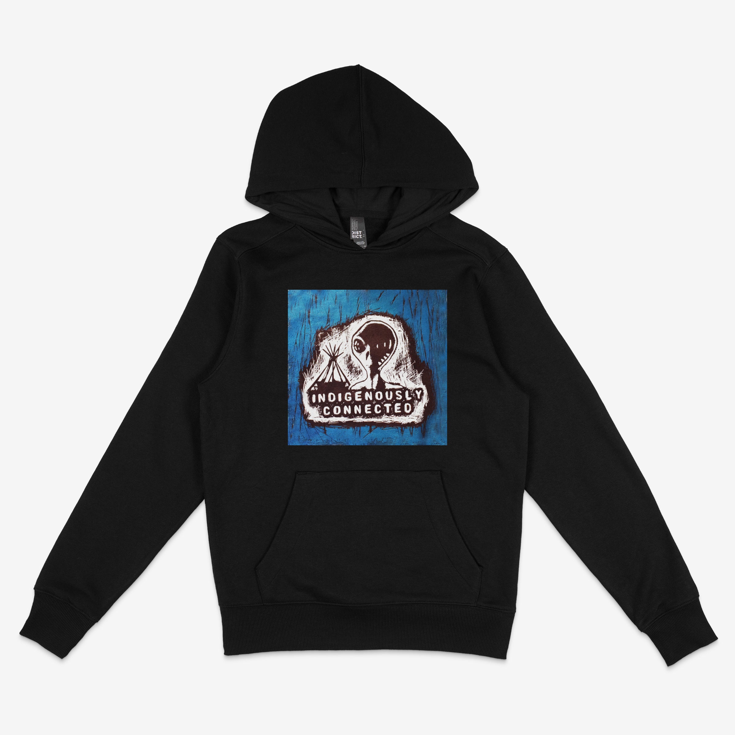 Indigenously connected with star being and teepee - Hoodie
